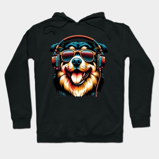 Smiling Romanian Mioritic Shepherd Dog DJ in Artistic Harmony Hoodie